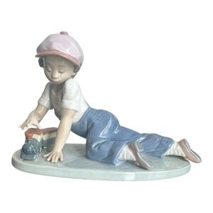 LLADRO  All Aboard, #7619 Mint!‎ Excellent Condition Boy With Train